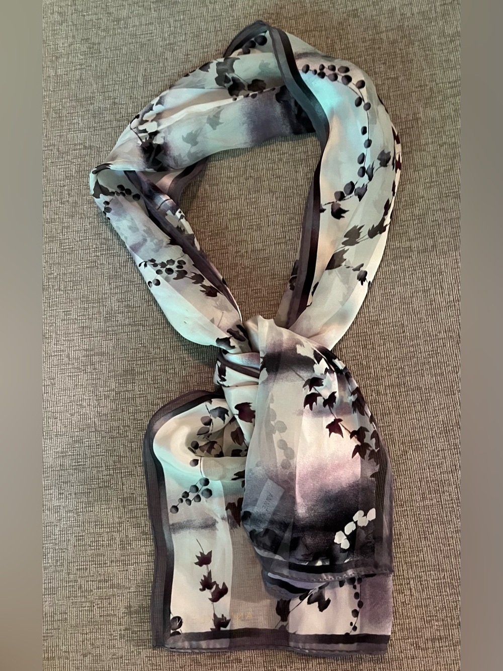 Anne Klein 100% silk scarf fall leaf print nwt approximately 11x53 rectangle